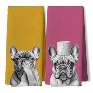 Orange and Pink Funny French Bulldog Gifts Bathroom Hand Towels, French Bulldog Bathroom Decor, Frenchie Gifts Decorative Hand Tea Towels for Bath Room Washroom Restroom,16x24 Inches Set of 2 Orange and Pink Funny French Bulldog Gifts Bathroom Hand Towels, French Bulldog Bathroom Decor, Frenchie Gifts Decorative Hand Tea Towels for Bath Room Washroom Restroom,16x24 Inches Set of 2