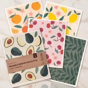Beautiful Swedish Dishcloths for Kitchen Set of 5 | Super Absorbent Washable Dish Cloths for Counters - Cute & Reusable Cleaning Towels Makes a Great Kitchen Gift for Women Beautiful Swedish Dishcloths for Kitchen Set of 5 | Super Absorbent Washable Dish Cloths for Counters - Cute & Reusable Cleaning Towels Makes a Great Kitchen Gift for Women