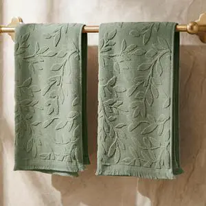 Decorative Hand Towels for Your Bathroom Or Kitchen | Two Soft Jacquard Cotton Towels are Absorbent, Lightweight & Dry Quickly, Perfect to Enhance Any Bath Decoration at Home Decorative Hand Towels for Your Bathroom Or Kitchen | Two Soft Jacquard Cotton Towels are Absorbent, Lightweight & Dry Quickly, Perfect to Enhance Any Bath Decoration at Home