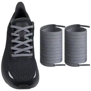 Shoe Laces for Hoka Replacement Shoelaces Strings | 6MM Flat Laces | Material: Polyester | Color:Grey, Size:40Inch Shoe Laces for Hoka Replacement Shoelaces Strings | 6MM Flat Laces | Material: Polyester | Color:Grey, Size:40Inch
