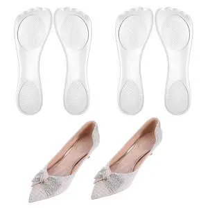 2 Pairs High Heels Inserts 3/4 Gel Cushion Insoles Clear Comfortable Shoe Support Non Skidding Self Adhesive Shoe Pads for Women Sandals Flats Pumps Arch Pain Boots 2 Pairs High Heels Inserts 3/4 Gel Cushion Insoles Clear Comfortable Shoe Support Non Skidding Self Adhesive Shoe Pads for Women Sandals Flats Pumps Arch Pain Boots