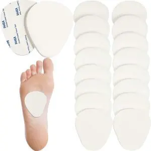 20 Pcs Metatarsal Felt Pads, Oval, White, Wool Felt | Foot Pad Insert, Black Pads Bulk, Cushion for Foot, Pain Relief for Men and Women, Forefoot and Sole Support, 1/4thick 20 Pcs Metatarsal Felt Pads, Oval, White, Wool Felt | Foot Pad Insert, Black Pads Bulk, Cushion for Foot, Pain Relief for Men and Women, Forefoot and Sole Support, 1/4thick