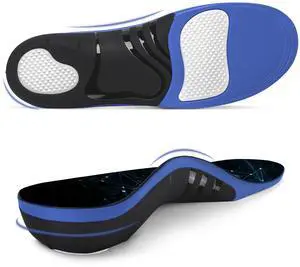 Plantar Fasciitis Insoles, Pain Relief Orthotic for Men Women, Blue - S | 220+ lbs, High Arch Support Inserts, Heavy Duty Flat Feet, Athletic Work Boot Insoles, Standing All Day Plantar Fasciitis Insoles, Pain Relief Orthotic for Men Women, Blue - S | 220+ lbs, High Arch Support Inserts, Heavy Duty Flat Feet, Athletic Work Boot Insoles, Standing All Day