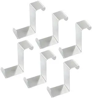6 Pcs Over Cabinet Door Hooks Z-Shaped Hanging Hooks, Dual Head | Drawer Towel Hooks Fits 3/4" and 1-1/2", Stainless Steel Door Hangers Hooks for Kitchen Bathroom Bedroom 6 Pcs Over Cabinet Door Hooks Z-Shaped Hanging Hooks, Dual Head | Drawer Towel Hooks Fits 3/4" and 1-1/2", Stainless Steel Door Hangers Hooks for Kitchen Bathroom Bedroom