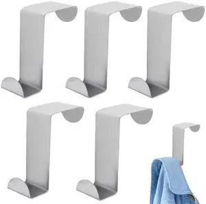 5 Pack Stainless Steel S-Shaped Door Hook, Black | Over Cabinet, Double Hook for Hanging Clothes, Hats, Towels, 60x25mm, Works with 20mm & 40mm Openings 5 Pack Stainless Steel S-Shaped Door Hook, Black | Over Cabinet, Double Hook for Hanging Clothes, Hats, Towels, 60x25mm, Works with 20mm & 40mm Openings