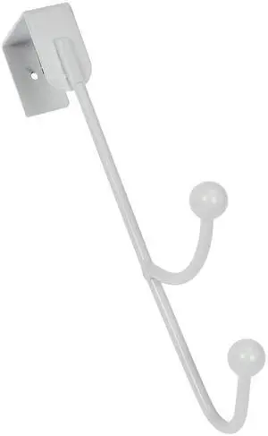 Hardware 4-1769 Over The Door One Double Hook, White Hardware 4-1769 Over The Door One Double Hook, White