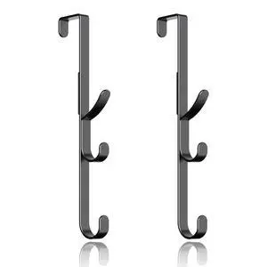 Over the Door Hooks hanger,over the door towel hook Organizer hanging for coat clothes backpack hat purse Metal Towel Rack Back of Shower for Bathroom,Dorm,Bedroom,Kitchen,Office Closet (Black-2Packs) Over the Door Hooks hanger,over the door towel hook Organizer hanging for coat clothes backpack hat purse Metal Towel Rack Back of Shower for Bathroom,Dorm,Bedroom,Kitchen,Office Closet (Black-2Packs)