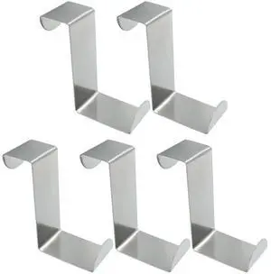 5 Pcs Over The Door Hooks, Z-Shaped | Reversible, Sturdy Hanging Hooks, Dual Head Fits 3/4" and 1-3/4" Door Widths, Single Hanger Hook 5 Pcs Over The Door Hooks, Z-Shaped | Reversible, Sturdy Hanging Hooks, Dual Head Fits 3/4" and 1-3/4" Door Widths, Single Hanger Hook