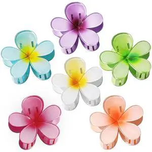 6 Pcs Flower Hair Claw Clips for Women, Hawaiian Style Large Claw Clips with Strong Hold Non Slip, Beach Hair Accessories for Thick Thin Curly Hair (Hawaiian) 6 Pcs Flower Hair Claw Clips for Women, Hawaiian Style Large Claw Clips with Strong Hold Non Slip, Beach Hair Accessories for Thick Thin Curly Hair (Hawaiian)