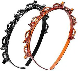 2 Pack Clip Headband Hairclip Headband Bangs Hairpin Braided Toothed Hairband 90s Curly Hair Accessories for Women Girls Black and Brown 2 Pack Clip Headband Hairclip Headband Bangs Hairpin Braided Toothed Hairband 90s Curly Hair Accessories for Women Girls Black and Brown