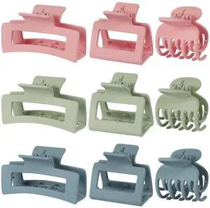 3 Style Hair Accessories for Women: Medium Rectangle Clips for Thick Hair, Square Clips for Thin Hair - 9 pcs Colorful Set | Rectangle Hair Clips for Thick Hair, Square Claw Clips for Thin Hair, 3 Style Hair Accessories for Women: Medium Rectangle Clips for Thick Hair, Square Clips for Thin Hair - 9 pcs Colorful Set | Rectangle Hair Clips for Thick Hair, Square Claw Clips for Thin Hair,