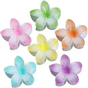 Flower Hair Clips for Women 6 Pcs Hawaiian Large Claw Clips Plumeria Medium Hair Claw Clips for Thick Thin Hair Hibiscus Tropical Beach Hair Accessories for Women Girls and Girls -Petal Flower Hair Clips for Women 6 Pcs Hawaiian Large Claw Clips Plumeria Medium Hair Claw Clips for Thick Thin Hair Hibiscus Tropical Beach Hair Accessories for Women Girls and Girls -Petal