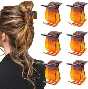 6 Pcs Hair Claw Clips, 2 Inch Small Claw Clips for Thin or Medium Hair | Strong Hold Medium Claw Clips with Double Row Teeth, Non-slip Stylish Plastic Hair Clips for Women Girls, Brown 6 Pcs Hair Claw Clips, 2 Inch Small Claw Clips for Thin or Medium Hair | Strong Hold Medium Claw Clips with Double Row Teeth, Non-slip Stylish Plastic Hair Clips for Women Girls, Brown