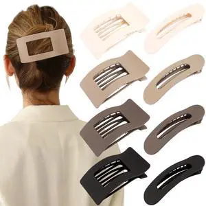 Flat Hair Clips for Women Girls, 2 Styles 8 Pcs Lay Flat Claw Clips, Strong Hold French Duck Billed Large Side Hair Jaw Clip for All Hair Types, Fashion Trendy Hair Accessories Brown Flat Hair Clips for Women Girls, 2 Styles 8 Pcs Lay Flat Claw Clips, Strong Hold French Duck Billed Large Side Hair Jaw Clip for All Hair Types, Fashion Trendy Hair Accessories Brown