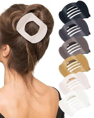 6 Pack Flat Hair Clips for Women, No-Slip Flat Claw Clips,Large Strong Hold Square French Claw Clips for All Hair Textures(Glossy Leopard Print 2) 6 Pack Flat Hair Clips for Women, No-Slip Flat Claw Clips,Large Strong Hold Square French Claw Clips for All Hair Textures(Glossy Leopard Print 2)