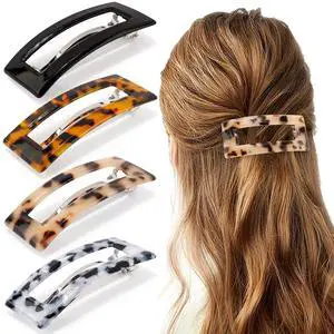 Vintage French Barrette Clips - 4 Pack Women Barrettes Hair Accessories for Women & Girls, Thick to Thin Hair, Tortoise & Glossy Black Vintage French Barrette Clips - 4 Pack Women Barrettes Hair Accessories for Women & Girls, Thick to Thin Hair, Tortoise & Glossy Black