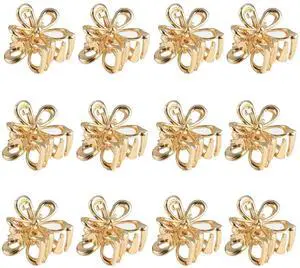 Gold Small Flower Hair Clips for Women, Cute Mini Tiny Little Sparkling Metal Flower Sweet Artificial Bangs Nonslip Hair Claw Clips Decorative (Gold) Gold Small Flower Hair Clips for Women, Cute Mini Tiny Little Sparkling Metal Flower Sweet Artificial Bangs Nonslip Hair Claw Clips Decorative (Gold)