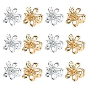 Gold Sliver Small Flower Hair Clips for Women, Cute Mini Tiny Little Sparkling Metal Flower Sweet Artificial Bangs Nonslip Hair Claw Clips Decorative (12) Gold Sliver Small Flower Hair Clips for Women, Cute Mini Tiny Little Sparkling Metal Flower Sweet Artificial Bangs Nonslip Hair Claw Clips Decorative (12)