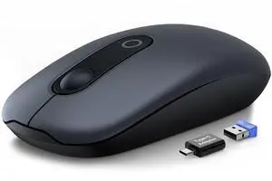 Wireless Mouse for Laptop, 2.4GHz Slim Compact & Portable Computer Mouse with USB-C Adapter, Cordless Office Mice with 3 Level DPI, Quiet Silent Optical Mice for PC Notebook Mac - M41 (Space Gray) Wireless Mouse for Laptop, 2.4GHz Slim Compact & Portable Computer Mouse with USB-C Adapter, Cordless Office Mice with 3 Level DPI, Quiet Silent Optical Mice for PC Notebook Mac - M41 (Space Gray)