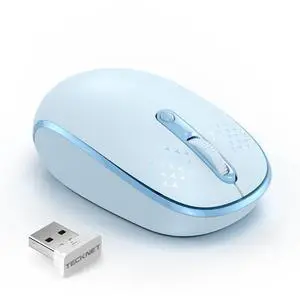 Wireless Mouse, 2.4G Quiet Computer Mouse with USB Receiver, 4 Buttons Portable Cordless Mice for Chromebook, Laptop, PC, Mac, 800/1200/1600 DPI - Blue Wireless Mouse, 2.4G Quiet Computer Mouse with USB Receiver, 4 Buttons Portable Cordless Mice for Chromebook, Laptop, PC, Mac, 800/1200/1600 DPI - Blue