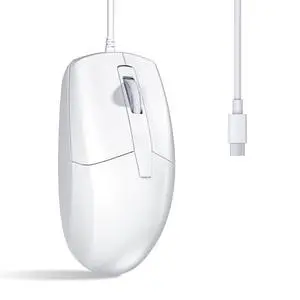 USB C Wired Mouse, Type C Optical Mouse, Portable Silent Comfortable, for Laptop, Mac, MacBook, Android, PC, White USB C Wired Mouse, Type C Optical Mouse, Portable Silent Comfortable, for Laptop, Mac, MacBook, Android, PC, White