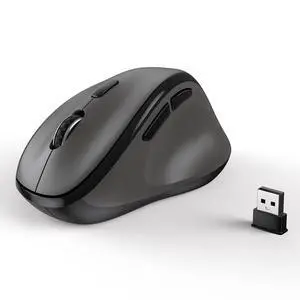 Wireless Mouse with USB Receiver for PC Computer, Laptop and Desktop, Ergo Vertical Mouse with Silent Clicks Long Battery Life, Up to 1600 DPI & 1 AA Battery Powered, Grey Wireless Mouse with USB Receiver for PC Computer, Laptop and Desktop, Ergo Vertical Mouse with Silent Clicks Long Battery Life, Up to 1600 DPI & 1 AA Battery Powered, Grey
