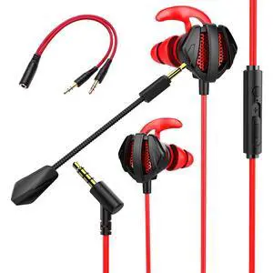 Gaming Headset with Microphone Wired Gaming Earbuds PC for PS4 PS5 One PlayStation 5 Games Mobile Phone,Detachable Stereo Bass Earphones Noise Cancelling Gaming Headphones with Mic Black Gaming Headset with Microphone Wired Gaming Earbuds PC for PS4 PS5 One PlayStation 5 Games Mobile Phone,Detachable Stereo Bass Earphones Noise Cancelling Gaming Headphones with Mic Black