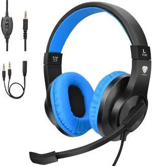 Kids Headphones for Online School, Children, Teens, Boys, Girls, 3.5mm Stereo Over-Ear Gaming Headphone with Microphone and Volume Control for PS4, PS5, New Xbox OneBlue Kids Headphones for Online School, Children, Teens, Boys, Girls, 3.5mm Stereo Over-Ear Gaming Headphone with Microphone and Volume Control for PS4, PS5, New Xbox OneBlue