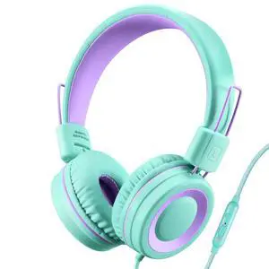 Kids Headphones with Microphone Stereo Headphones for Children Boys Girls,Adjustable 85dB/94dB Volume Control Foldable On-Ear Headphone with Microphone for School/PC/Cellphone(Green) Kids Headphones with Microphone Stereo Headphones for Children Boys Girls,Adjustable 85dB/94dB Volume Control Foldable On-Ear Headphone with Microphone for School/PC/Cellphone(Green)