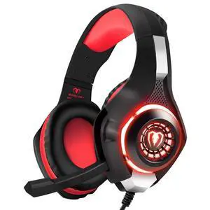 Wired Gaming Headset for PS4 PS5 Xbox One PC Over-Ear Headphones with Surround Sound, Noise Canceling Mic, Soft Memory Foam, LED Light, 3.5mm Jack for Console & Laptop (Red) Wired Gaming Headset for PS4 PS5 Xbox One PC Over-Ear Headphones with Surround Sound, Noise Canceling Mic, Soft Memory Foam, LED Light, 3.5mm Jack for Console & Laptop (Red)