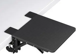 Ergonomic Desk Extender Tray, 9.5"x9.1" Table Mount Arm Wrist Rest Shelf, 90°Foldable Elbow Support, Clamp on Computer Arm Rest for Desk, Office & Home Use,Durable Easy to Install,Black pattern Ergonomic Desk Extender Tray, 9.5"x9.1" Table Mount Arm Wrist Rest Shelf, 90°Foldable Elbow Support, Clamp on Computer Arm Rest for Desk, Office & Home Use,Durable Easy to Install,Black pattern