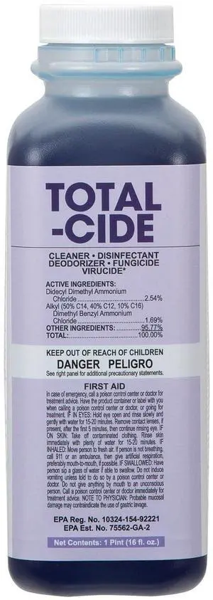 Disinfectant Solution, 2X Concentrated Formula, Hospital Grade Sanitizer & All Purpose Cleaner, 16 Fl Oz Disinfectant Solution, 2X Concentrated Formula, Hospital Grade Sanitizer & All Purpose Cleaner, 16 Fl Oz