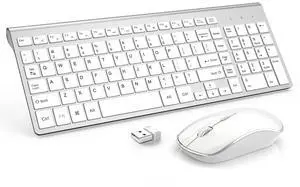 Wireless Keyboard Mouse,2.4G Compact and Ultra Slim Wireless Keyboard and Mouse for Windows, Computer, Desktop, PC, Laptop-Sliver Wireless Keyboard Mouse,2.4G Compact and Ultra Slim Wireless Keyboard and Mouse for Windows, Computer, Desktop, PC, Laptop-Sliver