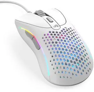 Gaming - Superlight Wired PC Gaming Mouse with Honeycomb Shell, 6 Programmable Buttons, RGB Lighting & PTFE Skates - Model D 2, Matte White Gaming - Superlight Wired PC Gaming Mouse with Honeycomb Shell, 6 Programmable Buttons, RGB Lighting & PTFE Skates - Model D 2, Matte White