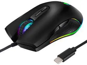 RGB LED Gaming Mice,Wired USB C Port for Apple MacBook,Computer or Laptops with Type C Port-Black RGB LED Gaming Mice,Wired USB C Port for Apple MacBook,Computer or Laptops with Type C Port-Black