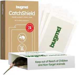 CatchShield Glue & Sticky Traps for Mice, Rats & Insects Non-Toxic Pest Control, 24-Pack, Pet & Family Friendly, Extra-Strength, Ready-to-Use Adhesive Traps CatchShield Glue & Sticky Traps for Mice, Rats & Insects Non-Toxic Pest Control, 24-Pack, Pet & Family Friendly, Extra-Strength, Ready-to-Use Adhesive Traps
