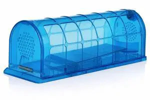 Humane Mouse Trap Indoor for Home, Live Catch and Release Rat Trap with Ventilated Chamber, 1 Pack Reusable No Kill Mice Trap Outdoor, Color: Blue Humane Mouse Trap Indoor for Home, Live Catch and Release Rat Trap with Ventilated Chamber, 1 Pack Reusable No Kill Mice Trap Outdoor, Color: Blue