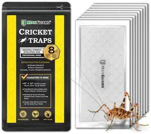 Extra Large Cricket Traps (8 Traps) | Non-Toxic Extra Sticky Glue Board Pre-Baited Cricket Attractant Trap & Kill House Crickets, Insects, Spiders, Bugs Extra Large Cricket Traps (8 Traps) | Non-Toxic Extra Sticky Glue Board Pre-Baited Cricket Attractant Trap & Kill House Crickets, Insects, Spiders, Bugs