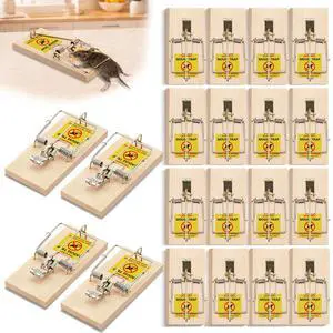 20 Pack Wood Snap Mouse Traps, Metal Pedal Snap Trap for Mice with Sensitive Trigger & Powerful Spring for Effective Capture, Reusable Mouse Traps Indoor for Home, Wooden Mousetrap for Mice & Rodents 20 Pack Wood Snap Mouse Traps, Metal Pedal Snap Trap for Mice with Sensitive Trigger & Powerful Spring for Effective Capture, Reusable Mouse Traps Indoor for Home, Wooden Mousetrap for Mice & Rodents