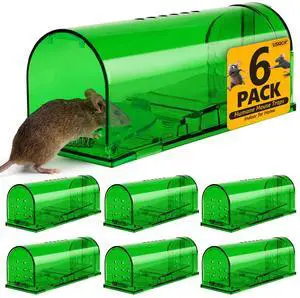 6 Pcs Humane Mouse Traps No Kill,Catch and Release Mouse Traps That Work,Live Mouse Trap Small Capture Cage,Reusable Mice Trap Catch for House & Outdoors 6 Pcs Humane Mouse Traps No Kill,Catch and Release Mouse Traps That Work,Live Mouse Trap Small Capture Cage,Reusable Mice Trap Catch for House & Outdoors