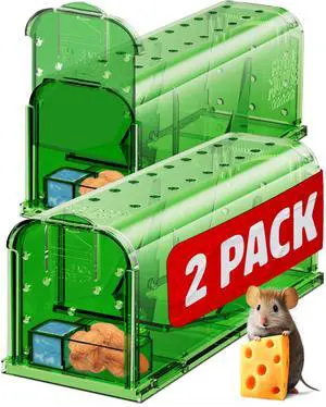 Humane Mouse Traps No Kill Live Catch and Release 2 Pack - Reusable, Easy to Use & Clean, No Touch Release, Sensitive Includes Cleaning Brush, Instruction Manual & Video - Mousetrap Indoor Humane Mouse Traps No Kill Live Catch and Release 2 Pack - Reusable, Easy to Use & Clean, No Touch Release, Sensitive Includes Cleaning Brush, Instruction Manual & Video - Mousetrap Indoor