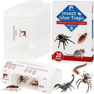 Mouse Traps, 20Pack Pre-Baited Sticky Mouse Traps Indoor for Home, Non-Toxic Bulk Sticky Pads, Glue Traps for Rats, Bugs, Spider, Mice, Cockroach, Pet Safe, Easy to Use Mouse Traps, 20Pack Pre-Baited Sticky Mouse Traps Indoor for Home, Non-Toxic Bulk Sticky Pads, Glue Traps for Rats, Bugs, Spider, Mice, Cockroach, Pet Safe, Easy to Use