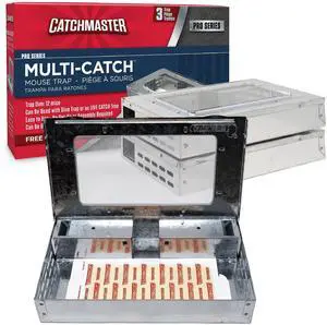 Multi-Catch Mouse Trap 3-Pack, Humane Mouse Traps Indoor for Home, Includes Replaceable Glue Board, Live Catch Pest Control for Garage & Shed Multi-Catch Mouse Trap 3-Pack, Humane Mouse Traps Indoor for Home, Includes Replaceable Glue Board, Live Catch Pest Control for Garage & Shed