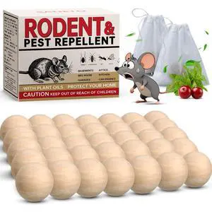 Mouse Repellent 36 Balls, Peppermint Rodent Repellent for Indoor & Outdoor Use, Long-Lasting Safe Mice Deterrent, Natural Effective Moth Balls for Rodent Control for Home, Car & Garden Mouse Repellent 36 Balls, Peppermint Rodent Repellent for Indoor & Outdoor Use, Long-Lasting Safe Mice Deterrent, Natural Effective Moth Balls for Rodent Control for Home, Car & Garden