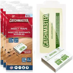 Crawling Pest & Insect Glue Traps 12-Count (3 Packs of 4), Insect Traps Indoor for Home, Pest Control Glue Boards, Adhesive Tray for Bugs, Spiders, Crickets, Roaches, & Ants Crawling Pest & Insect Glue Traps 12-Count (3 Packs of 4), Insect Traps Indoor for Home, Pest Control Glue Boards, Adhesive Tray for Bugs, Spiders, Crickets, Roaches, & Ants