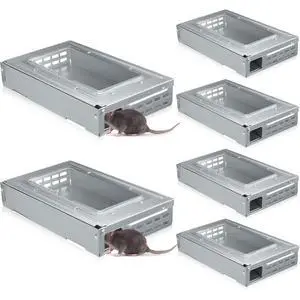 Pack Multi Catch Mice Trap Clear Top Humanized Mouse Trap Rodent for Indoor Outdoor Rat Control Pet and Security (6.3 Inch,Silver) Pack Multi Catch Mice Trap Clear Top Humanized Mouse Trap Rodent for Indoor Outdoor Rat Control Pet and Security (6.3 Inch,Silver)