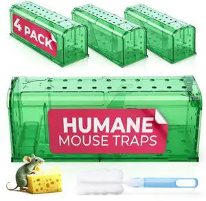 Live Mouse Traps Indoor for Home Use - Reusable Rodent Traps for House Indoor, Safe & Effective Rat Trap Outdoor - Humane Mice Control with Cleaning Brush Live Mouse Traps Indoor for Home Use - Reusable Rodent Traps for House Indoor, Safe & Effective Rat Trap Outdoor - Humane Mice Control with Cleaning Brush