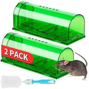 Humane Mouse Traps 2 Pack | Live No Touch Catch and Release No Kill Rodent Traps | Reusable with Cleaning Brush | Pet Safe Indoor Outdoor Rodent Control for Mice, Rats, Chipmunks, Voles Humane Mouse Traps 2 Pack | Live No Touch Catch and Release No Kill Rodent Traps | Reusable with Cleaning Brush | Pet Safe Indoor Outdoor Rodent Control for Mice, Rats, Chipmunks, Voles