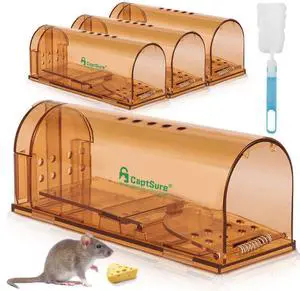 Humane Mouse Traps Indoor for Home - Small Trap Indoor/Outdoor, Live Mouse Trap Catch and Release, Pet-Safe Mice Traps- Ideal No Kill Mouse Traps for Rodents, 4 Pack of Humane Mouse Trap Humane Mouse Traps Indoor for Home - Small Trap Indoor/Outdoor, Live Mouse Trap Catch and Release, Pet-Safe Mice Traps- Ideal No Kill Mouse Traps for Rodents, 4 Pack of Humane Mouse Trap