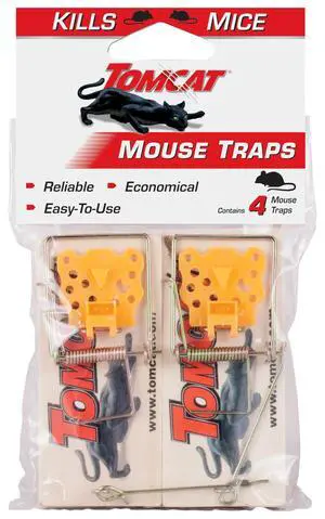 Wooden Mouse Traps - Disposable Non-Chemical Mouse Trap for Homes, Garages and Basements, 4 Pack Wooden Mouse Traps - Disposable Non-Chemical Mouse Trap for Homes, Garages and Basements, 4 Pack